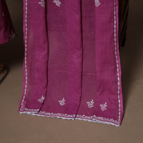 Purple - 2pc kota doria cotton unstitched lucknow
