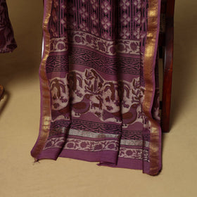 2pc maheshwari silk unstitched hand bagru dress material