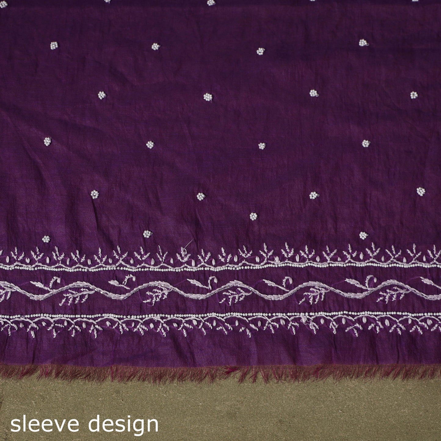 Purple - 2pc mul chanderi unstitched chikankari dress