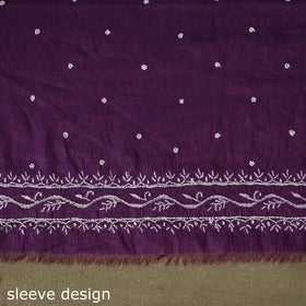 Purple - 2pc mul chanderi unstitched chikankari dress