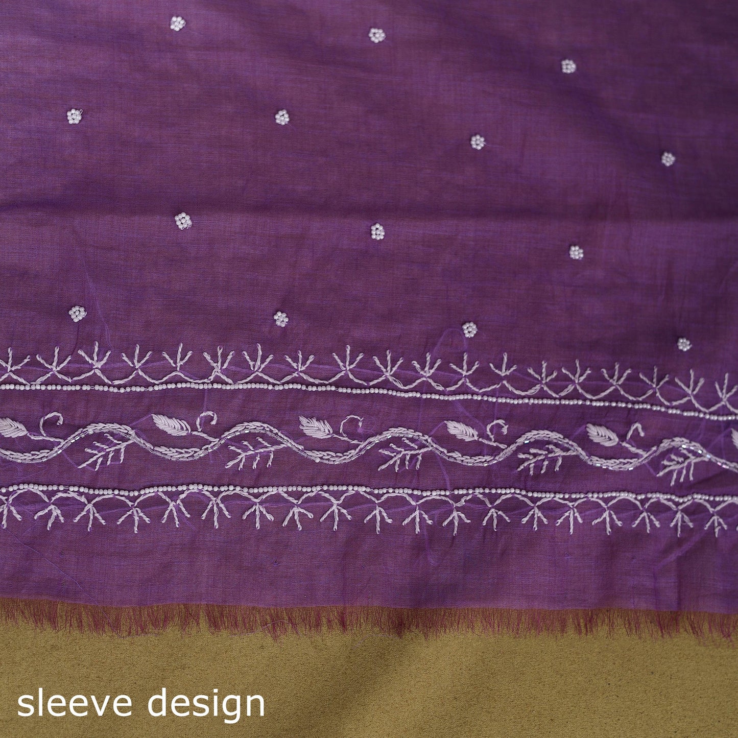 Purple - 2pc mul chanderi unstitched chikankari dress