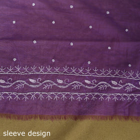 Purple - 2pc mul chanderi unstitched chikankari dress