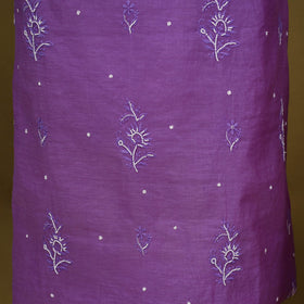 Purple - 2pc mul chanderi unstitched chikankari dress