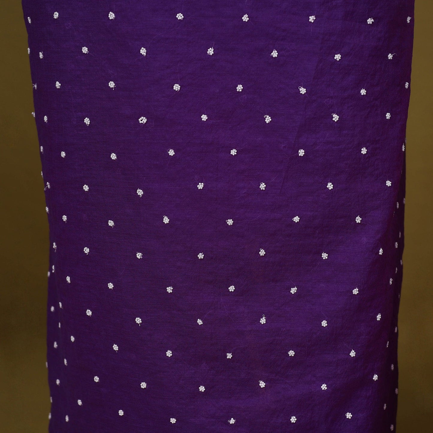 Purple 2pc Mul Chanderi Unstitched Chikankari Dress Material