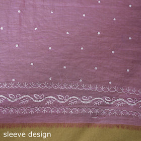 Purple - 2pc mul chanderi unstitched chikankari dress