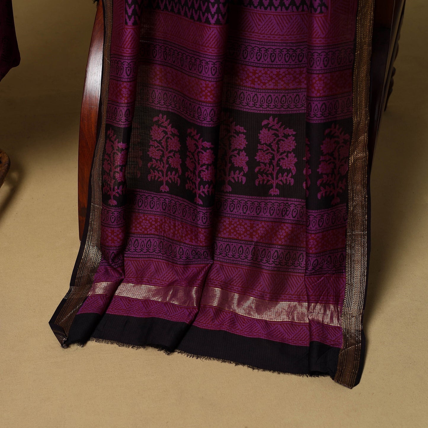 2pc natural dyed maheshwari silk unstitched bagh dress