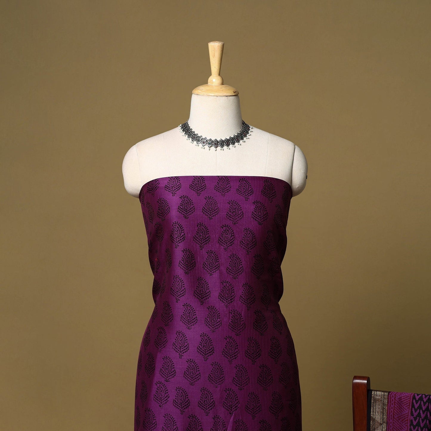 2pc natural dyed maheshwari silk unstitched bagh dress