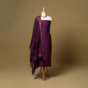 2pc natural dyed maheshwari silk unstitched bagh dress