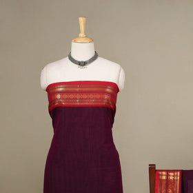Purple - 2pc unstitched kandangi chettinad cotton dress