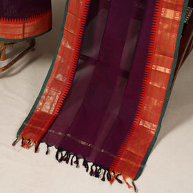 Purple - 2pc unstitched kandangi chettinad cotton dress