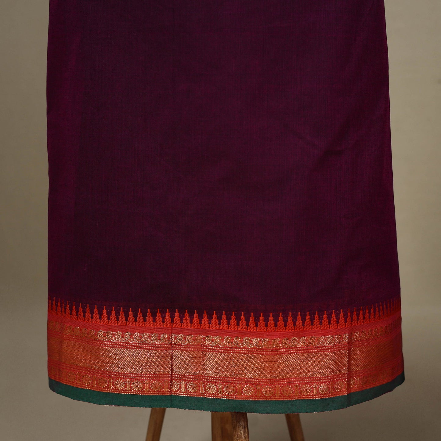 Purple - 2pc unstitched kandangi chettinad cotton dress