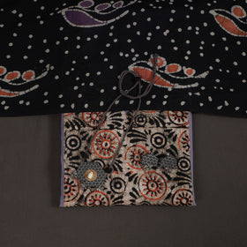 Purple 2pc Unstitched Plain Dress Material with Jewellery Set