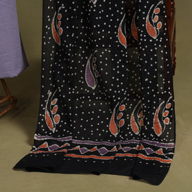 Purple 2pc Unstitched Plain Dress Material with Jewellery Set