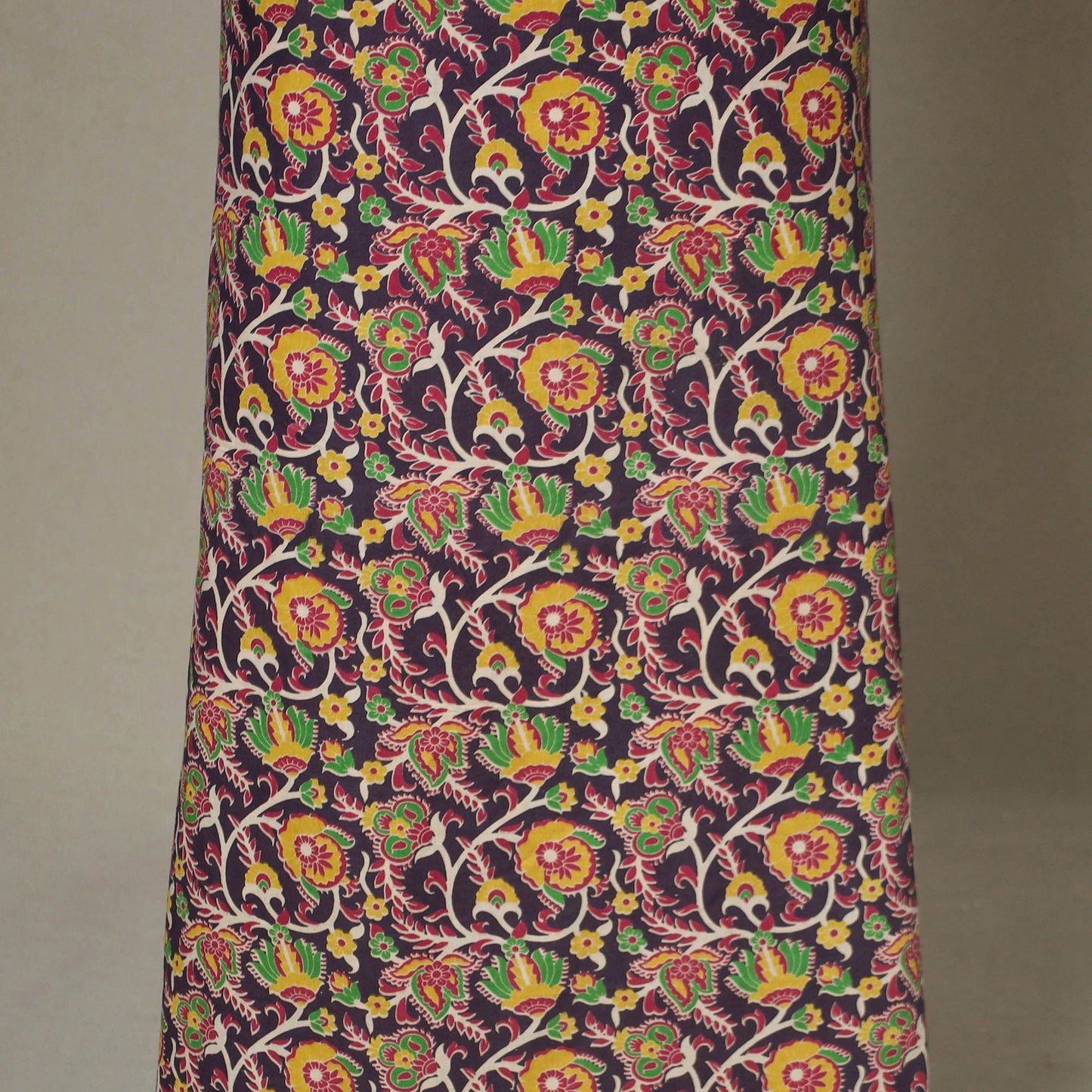 Purple - 2pc unstitched printed cotton kalamkari dress