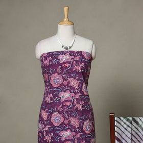 Purple - 2pc unstitched sanganeri dress material