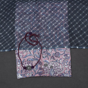 Purple - 2pc unstitched sanganeri dress material