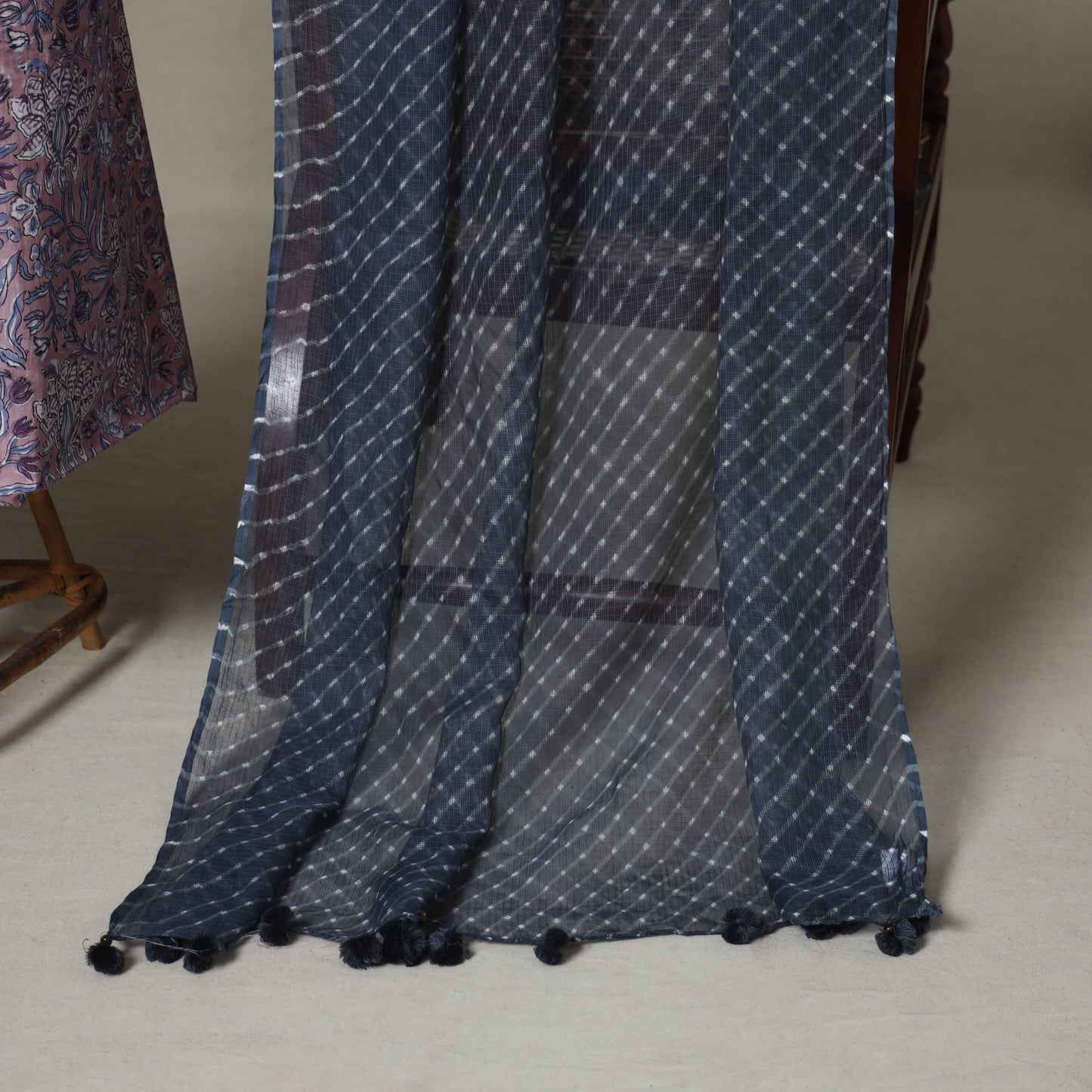 Purple - 2pc unstitched sanganeri dress material