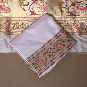 Purple - 3pc bangalore silk paithani dress material 03