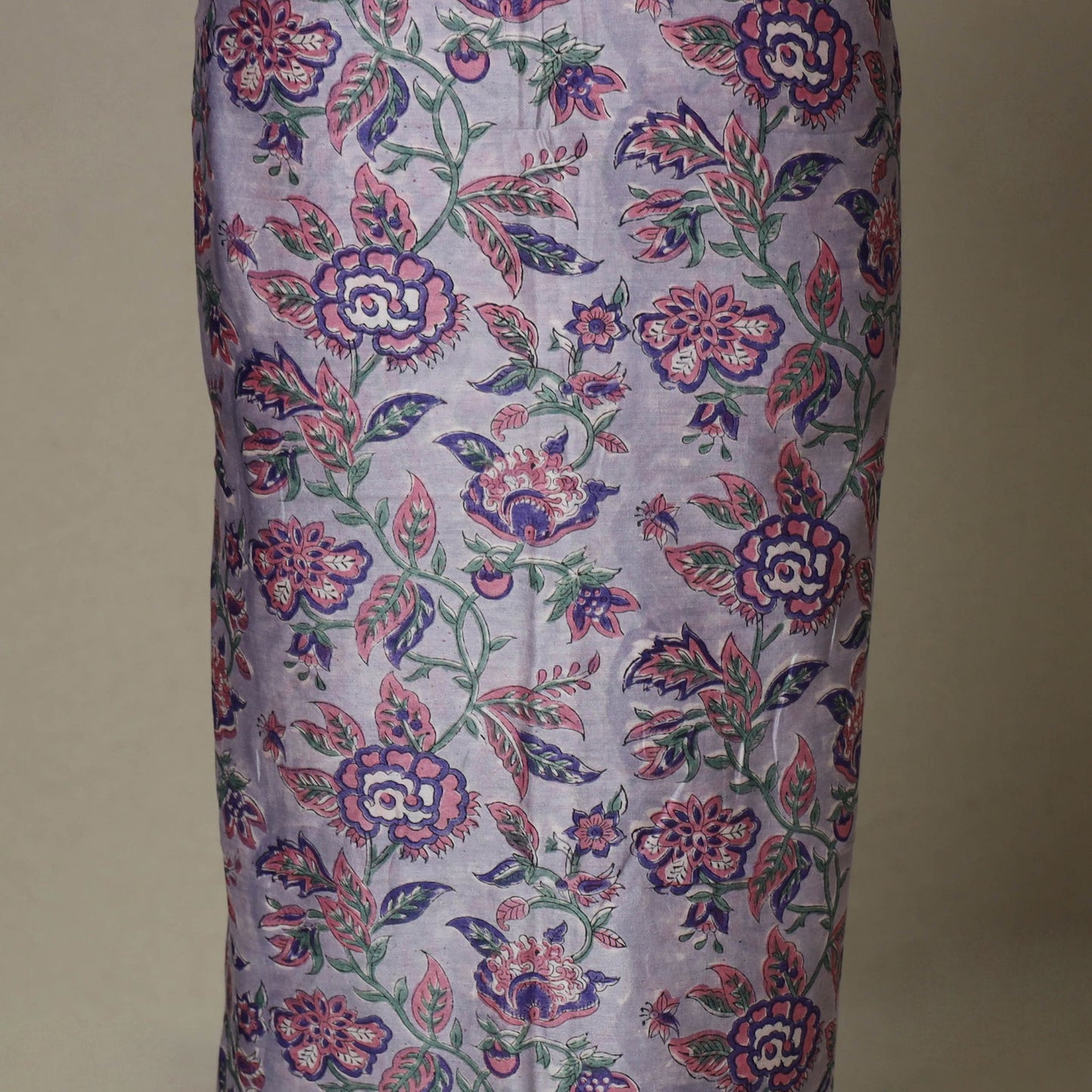 Purple - 3pc chanderi silk unstitched sanganeri dress