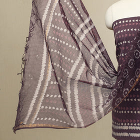 Buy 3pc Purple Block Print Cotton Batik Dress Material