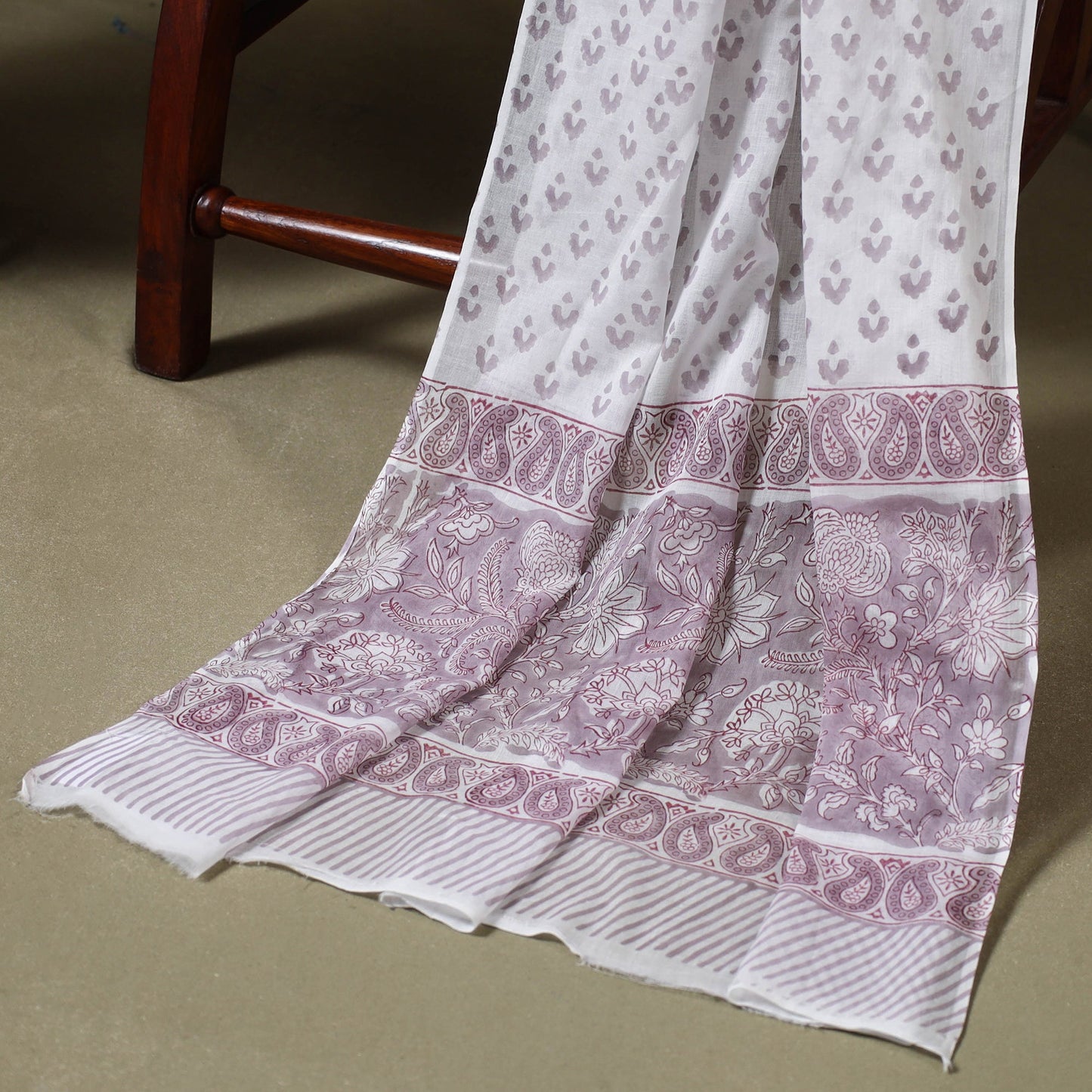 Purple - 3pc cotton sanganeri unstitched dress material 09