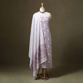 Purple - 3pc cotton sanganeri unstitched dress material 09