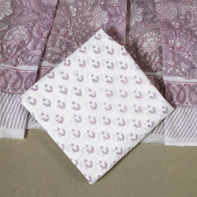 Purple - 3pc cotton sanganeri unstitched dress material 09