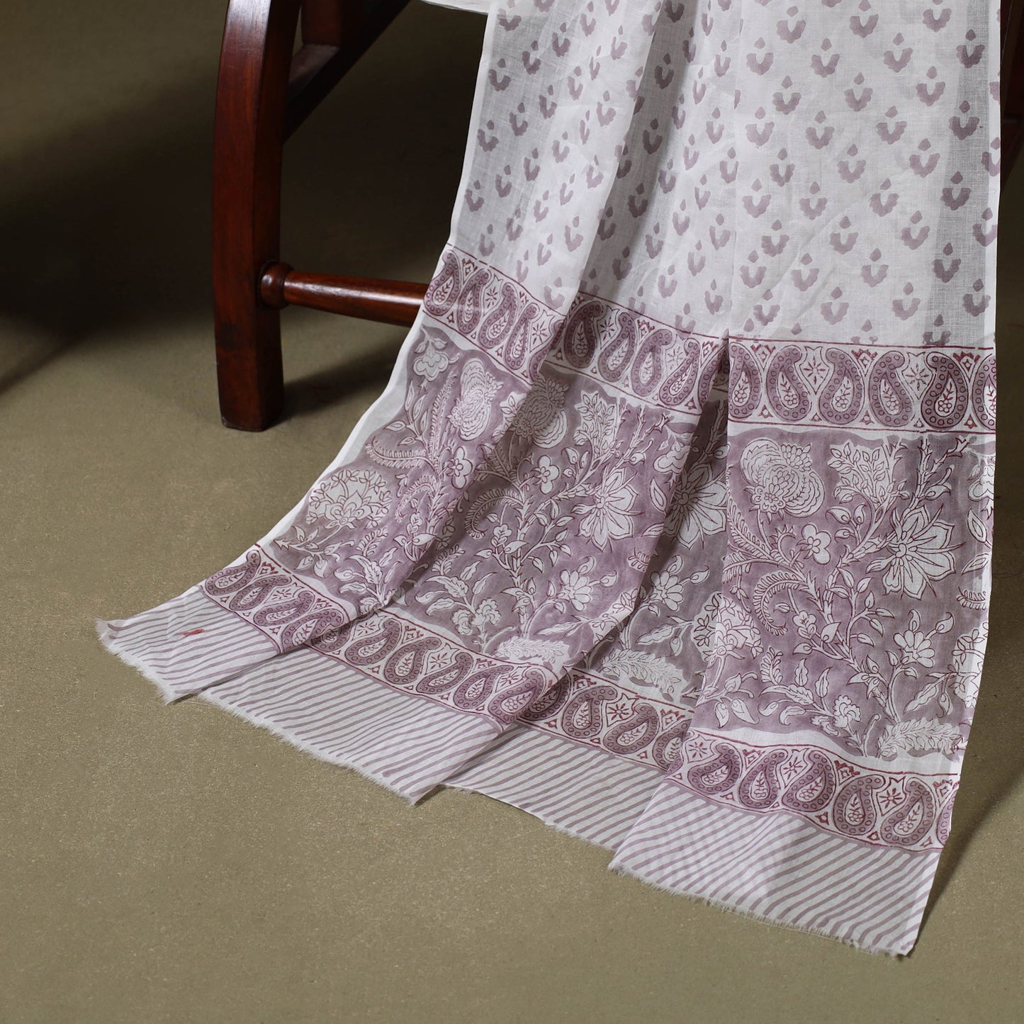 Purple - 3pc cotton sanganeri unstitched dress material 10