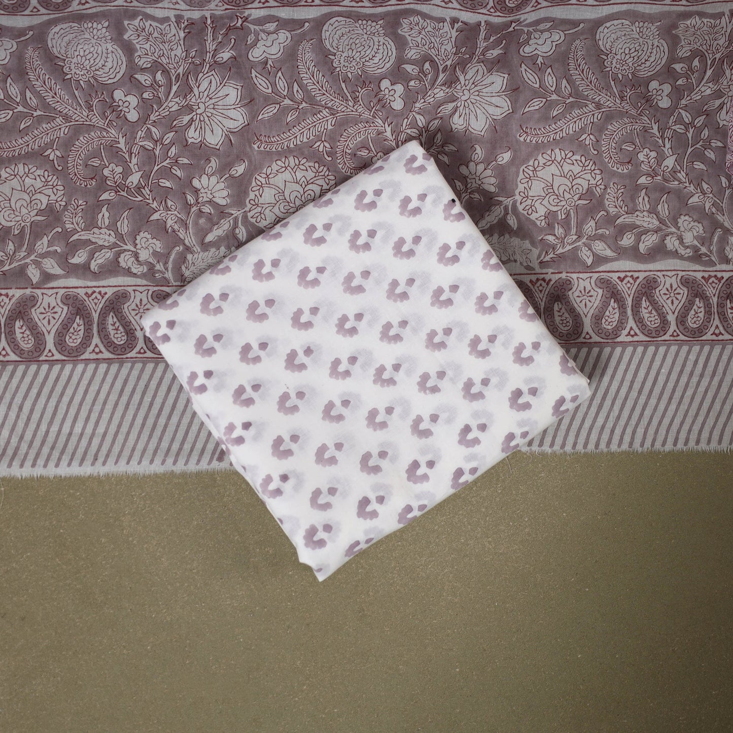 Purple - 3pc cotton sanganeri unstitched dress material 10