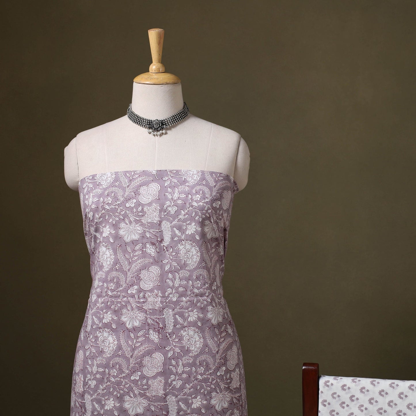 Purple - 3pc cotton sanganeri unstitched dress material 10