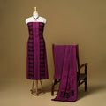 Purple - 3pc cotton unstitched bagh dress material