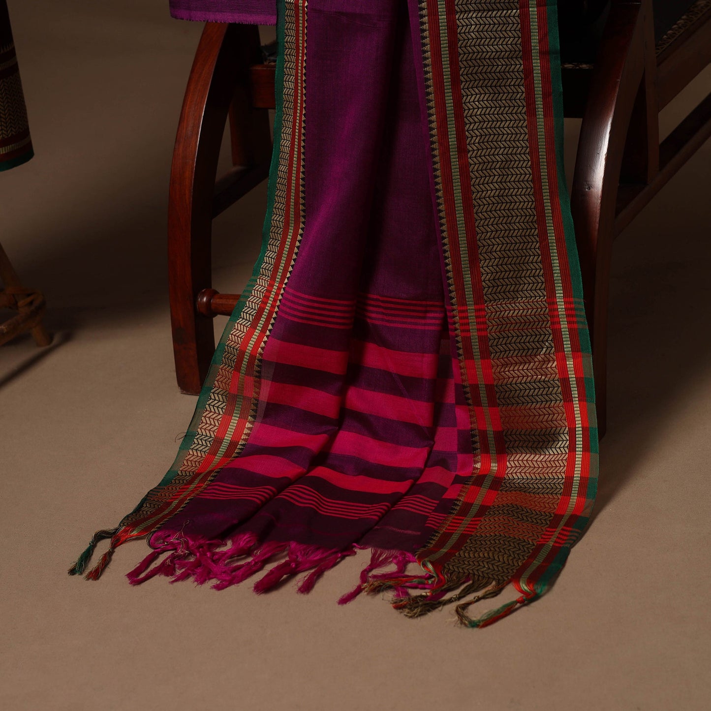 Purple - 3pc cotton unstitched dharwad dress material 13