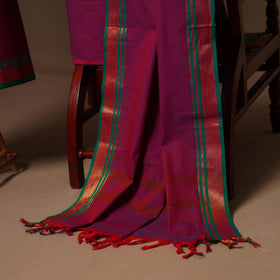 Purple - 3pc cotton unstitched dharwad dress material 24