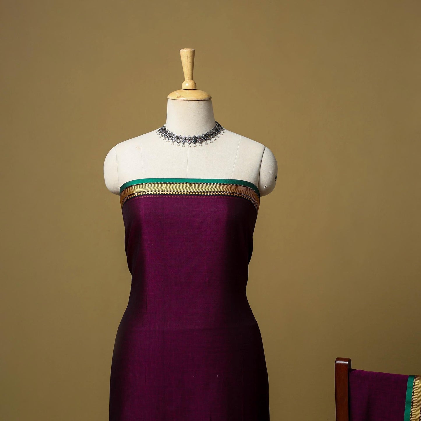 3pc cotton unstitched dharwad dress material with border 08