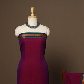 Purple - 3pc cotton unstitched dharwad dress material