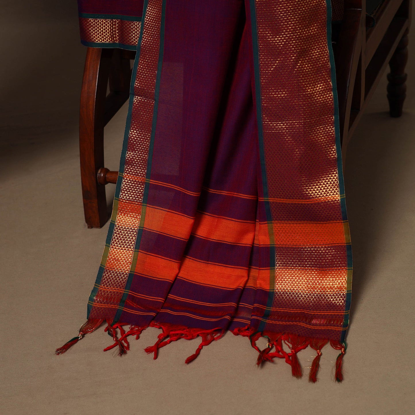 Purple - 3pc cotton unstitched dharwad dress material