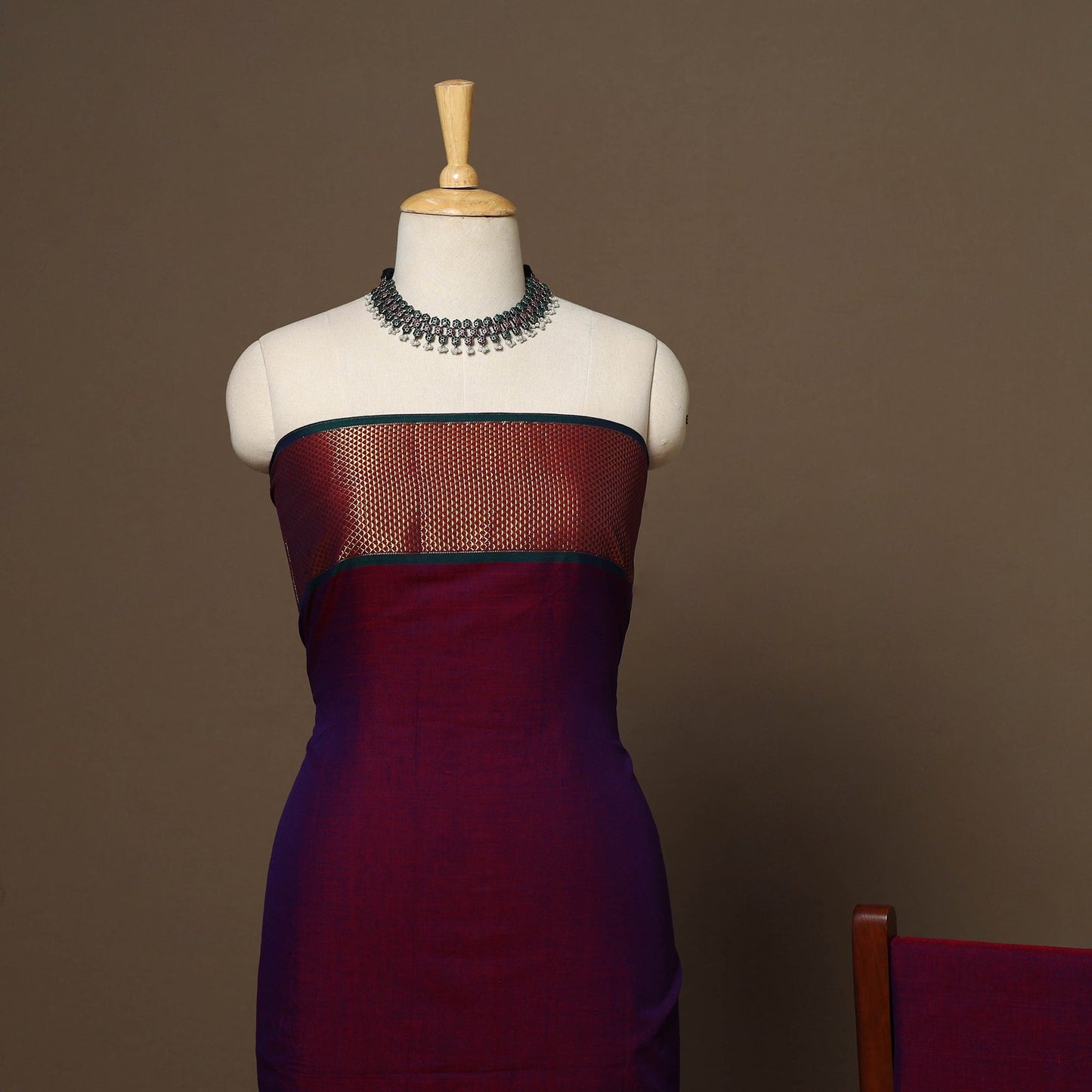 Purple - 3pc cotton unstitched dharwad dress material