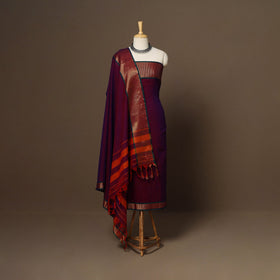 Purple - 3pc cotton unstitched dharwad dress material