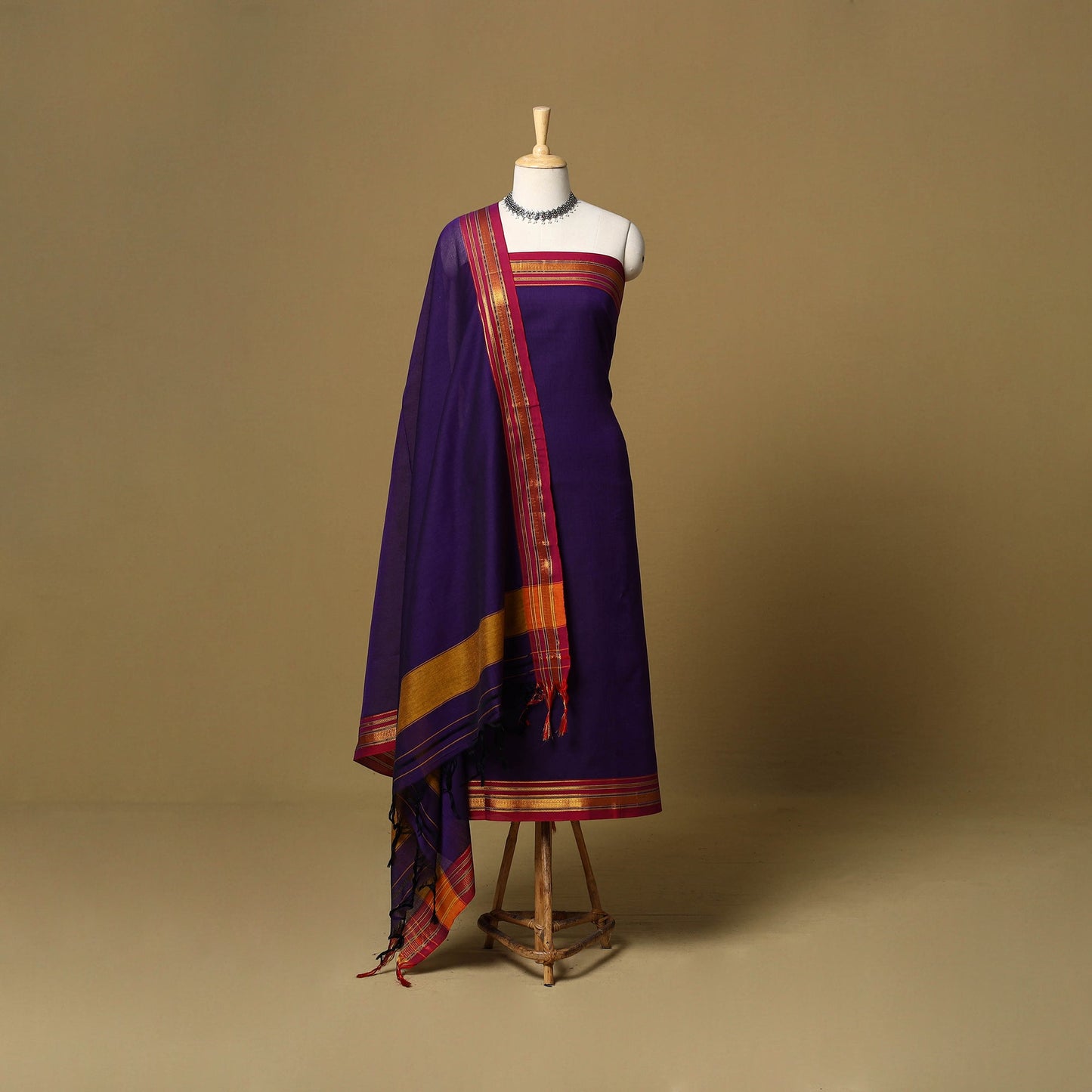 3pc cotton unstitched dharwad dress material with border 26