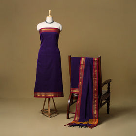 3pc cotton unstitched dharwad dress material with border 26