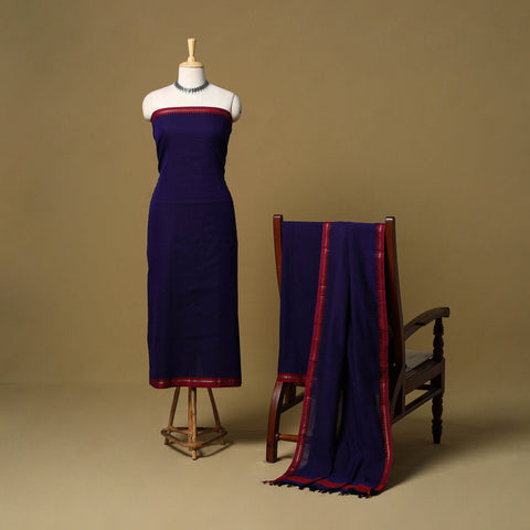 3pc cotton unstitched dharwad dress material with border 42