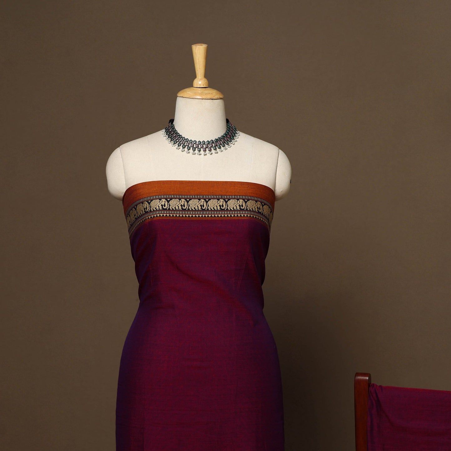 Purple - 3pc cotton unstitched dharwad dress material