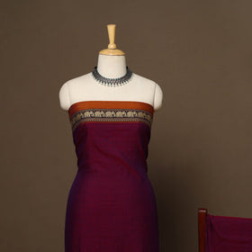 Purple - 3pc cotton unstitched dharwad dress material