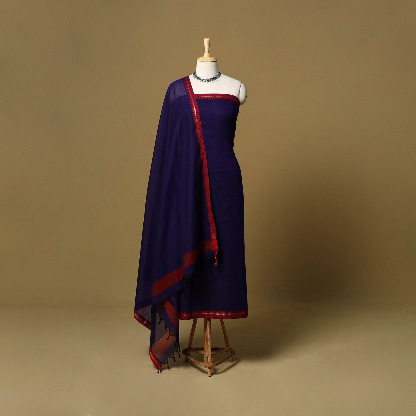 3pc cotton unstitched dharwad dress material with border 42