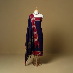 3pc cotton unstitched dharwad dress material with border 49