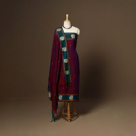 Purple - 3pc cotton unstitched dharwad dress material