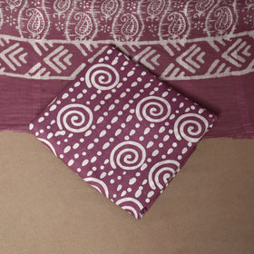 Purple - 3pc cotton unstitched hand batik dress material 01