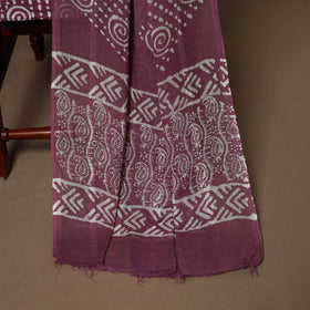 Purple - 3pc cotton unstitched hand batik dress material 01