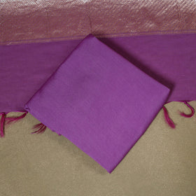 Purple 2pc Cotton x Viscose Zari Banarasi Dress Material 