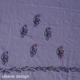 Purple - 3pc hand embroidery cotton lucknow chikankari